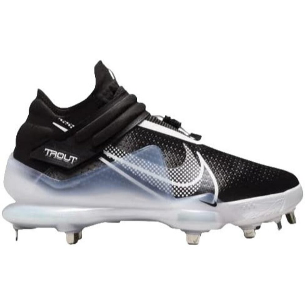 Nike Force Zoom Trout 7 Metal Baseball Cleats Black White Mens Size 12